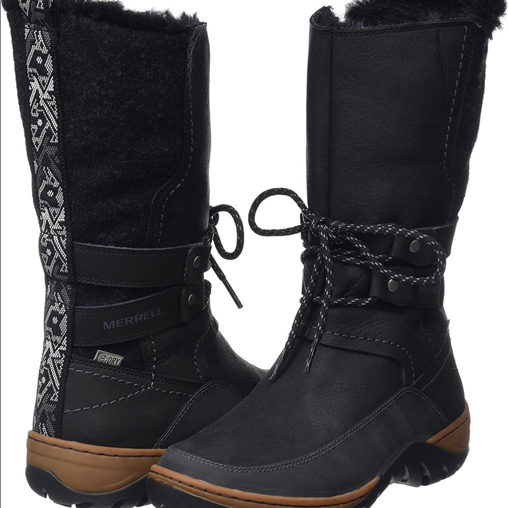 Merrell Black Sylvia Waterproof Snow boot